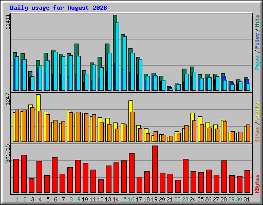 Daily usage for August 2026