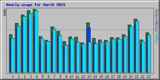 Hourly usage for March 2023