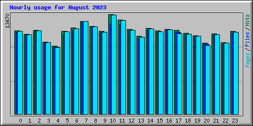 Hourly usage for August 2023