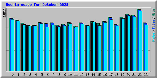 Hourly usage for October 2023