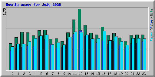 Hourly usage for July 2026