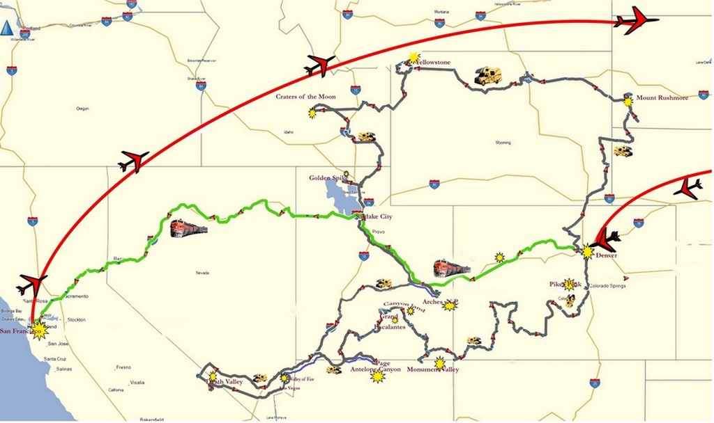 2025_USA_Westen_Reiseroute